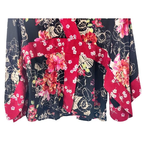 Soma Women's 100% Silk Floral Oriental Top Size L - Picture 3 of 7